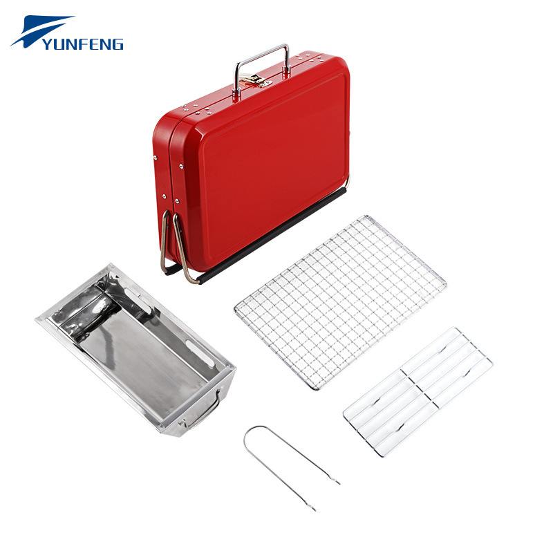 Folding Barbecue Grill Household Mini Outdoor Barbecue Grill Portable Portable Briefcase Stainless Steel Oven Gift