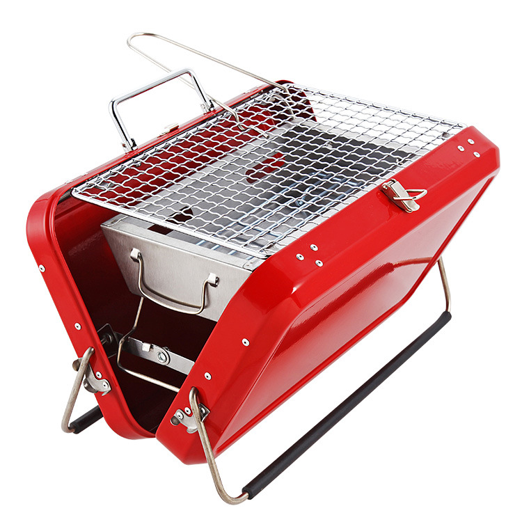 Folding Barbecue Grill Household Mini Outdoor Barbecue Grill Portable Portable Briefcase Stainless Steel Oven Gift