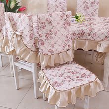 厂家批发蕾丝布艺组合防滑椅子坐垫布艺可拆洗套装朵朵花开餐椅垫