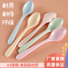 仿瓷创意韩式可爱密胺勺子 塑料长把饭汤勺儿童学习吃饭训练调羹