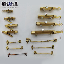 新中式铜铜拉手 五金实心铜家具金色橱柜拉手门窗把手批发