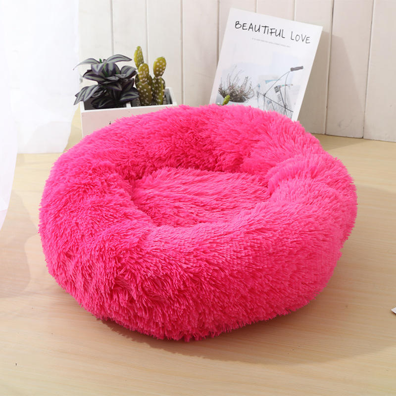 Kennel Removable and Washable round Plush Pet Bed Cat Nest Warm Pet Supplies Dog Bed Pet Bed Pet Mat