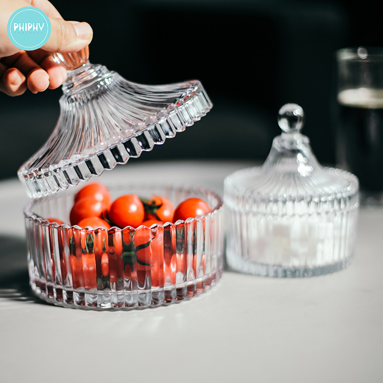 创意透明蒙古包式玻璃糖果罐 婚庆节日家用糖果盒 大小号糖果盅