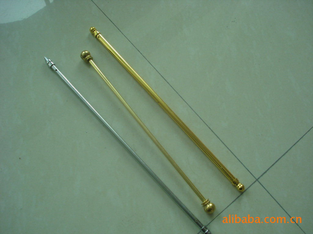 厂家供应 金色桌旗座 旗杆 挂钩 注水落地办公厅旗座 伸缩手摇杆