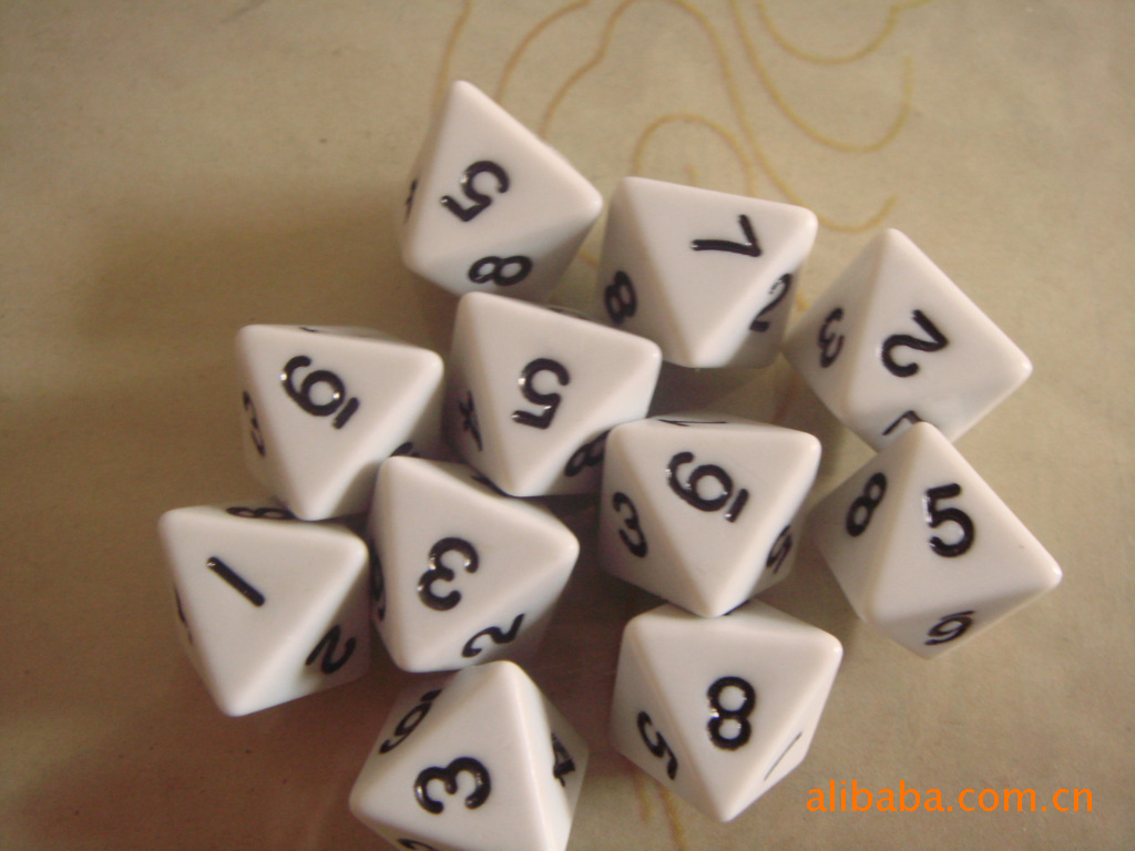 8面压克力黑色骰子0.23元/粒