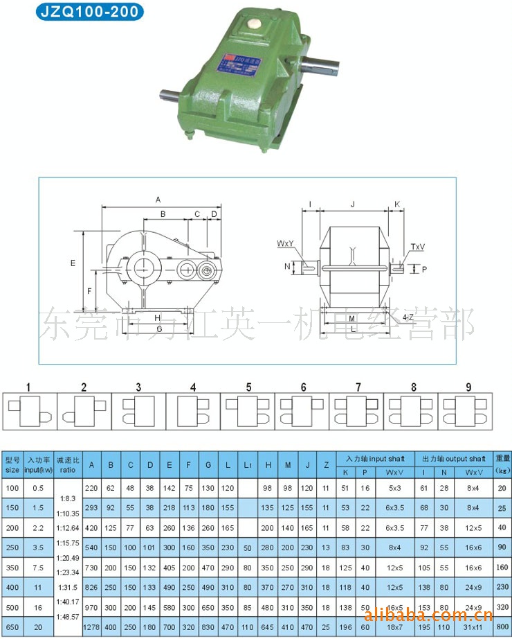 高速比减速机jzq350齿轮箱减速器