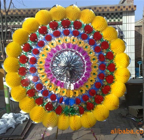 清仓处理2.2米大球殡葬亮圈(殡葬用品批发)雄县建立纸花厂