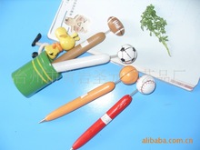【供应木制圆珠笔】--木制卡通圆珠笔--球类圆珠笔