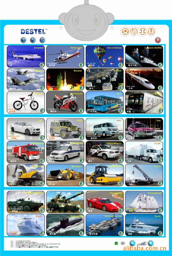 工厂直供批发五合一组合式套装挂图发音有声挂图幼教益智挂