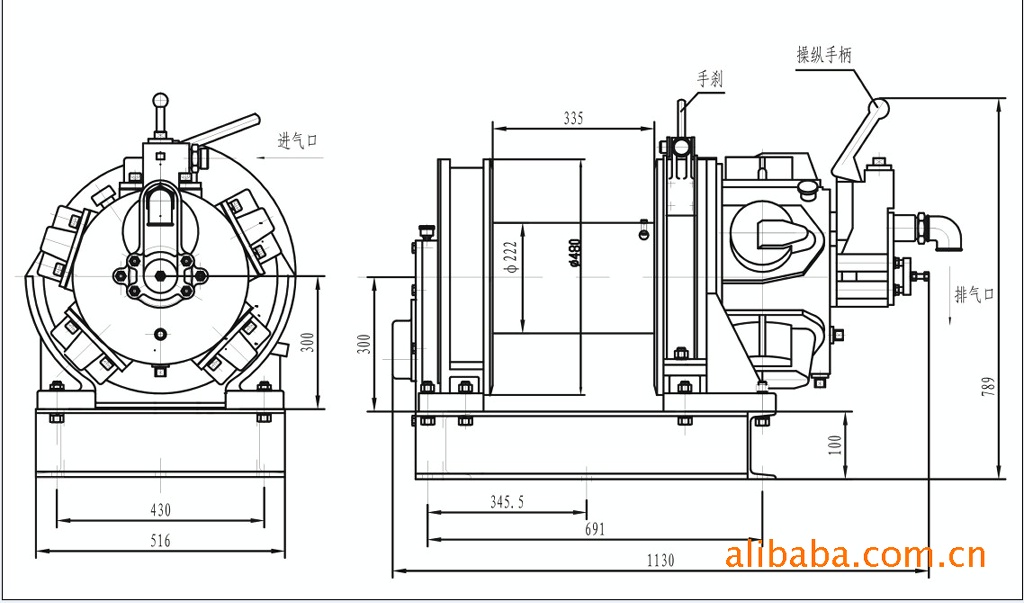 2t气动绞车jqh20x24 气动绞车