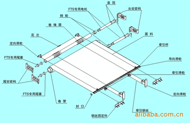 电动遮阳帘户外天棚帘双轨折叠式天蓬帘玻璃顶遮阳蓬阳光房商场