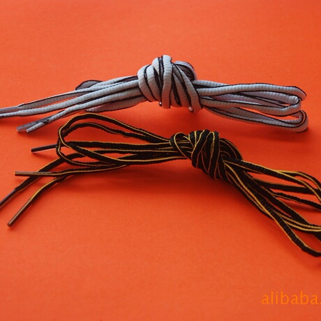 厂家批发 椭圆间色涤纶运动鞋带金属头涤纶编可加工定制鞋带