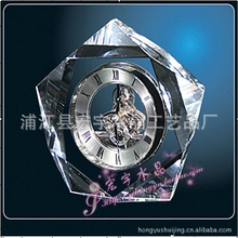 厂家直销水晶钟 水晶表件 水晶商务礼品 水晶摆件 纪念品装饰摆件