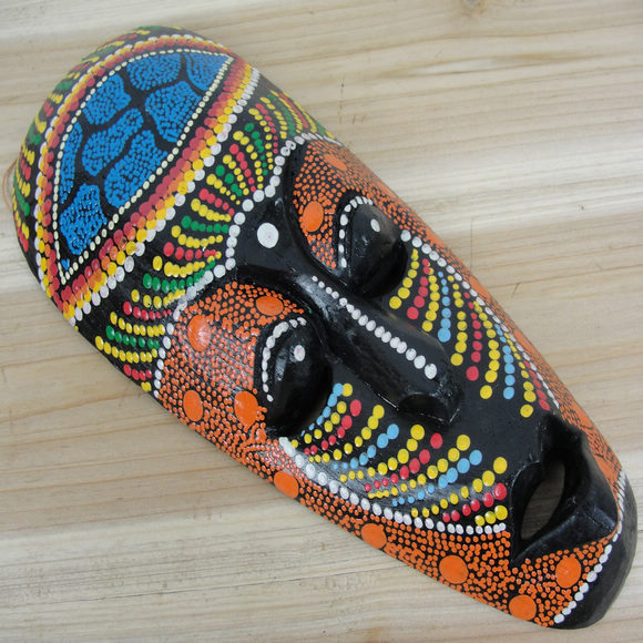 100cm非洲点彩面具 家居摆设挂饰 酒吧必备 民族仿古装饰0.5kg