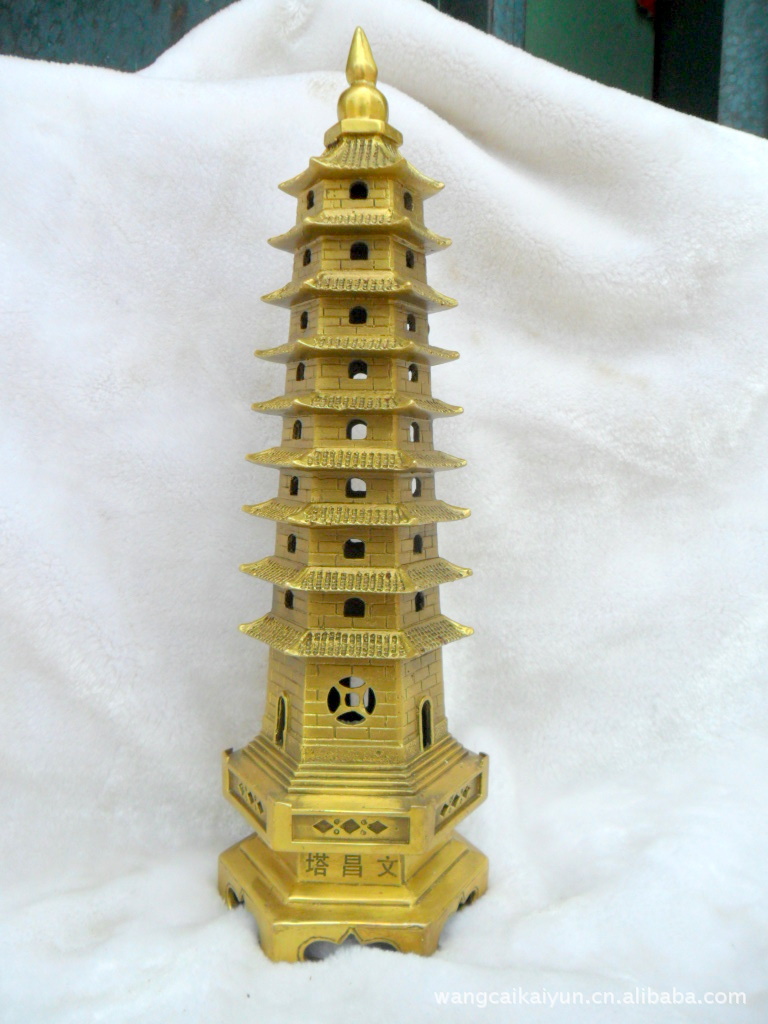 纯黄铜精工九层文昌塔摆件 9层文昌塔 增智助考旺学业高31厘米