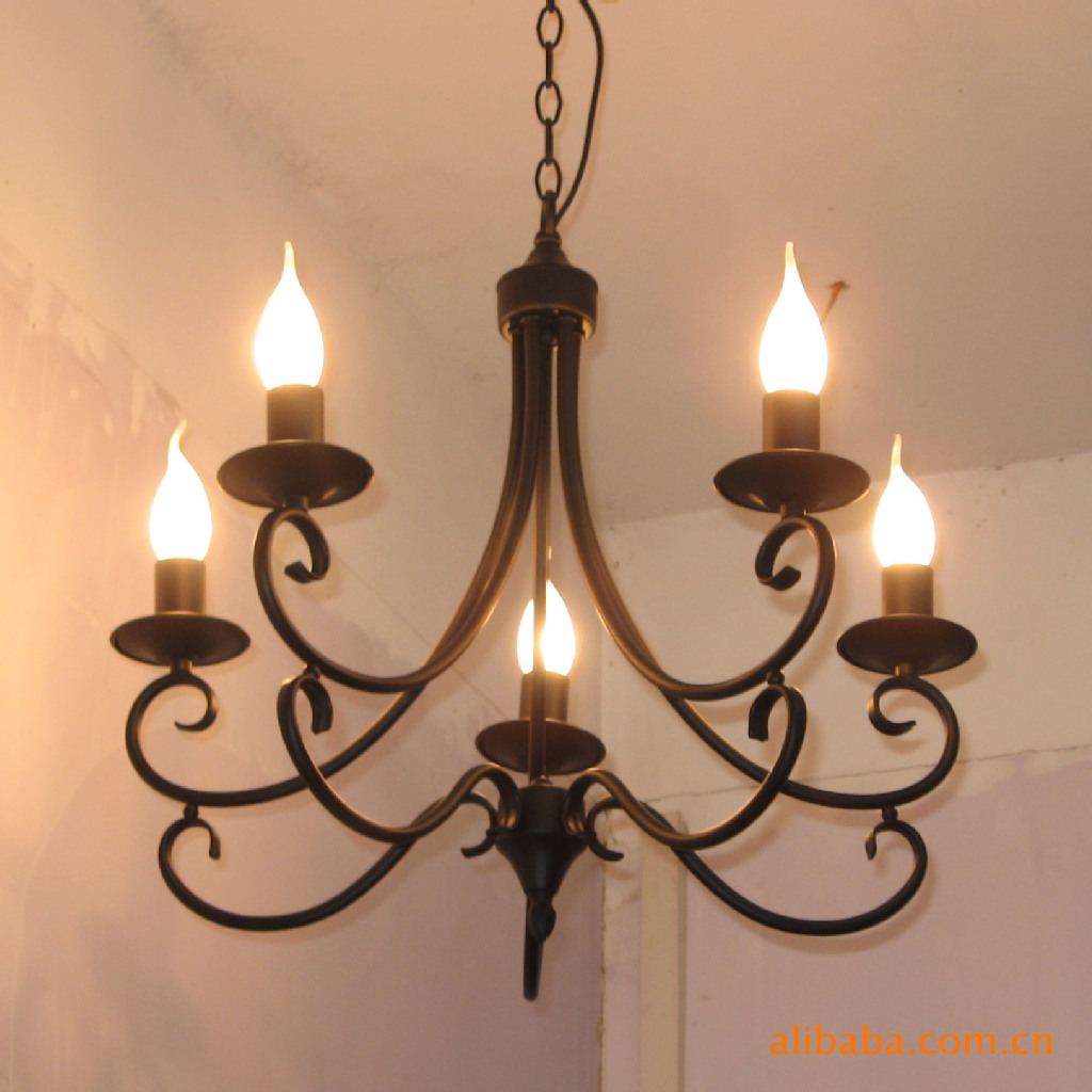 名艺嘉灯饰 铁艺餐厅吊灯 地中海风格黑色