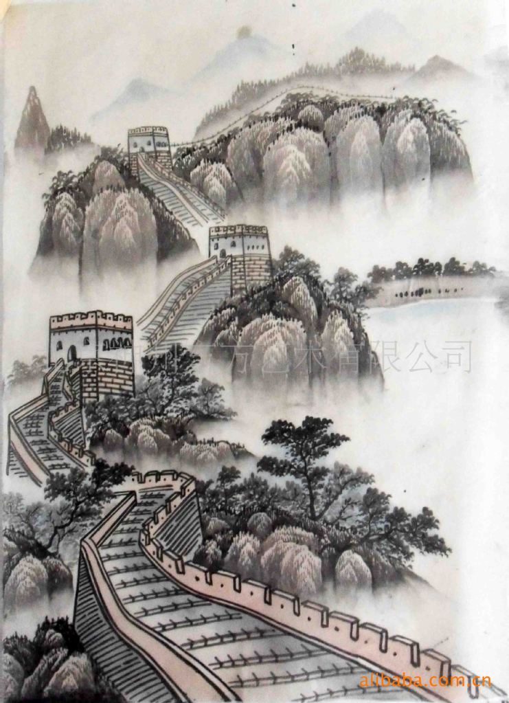 长城绢画