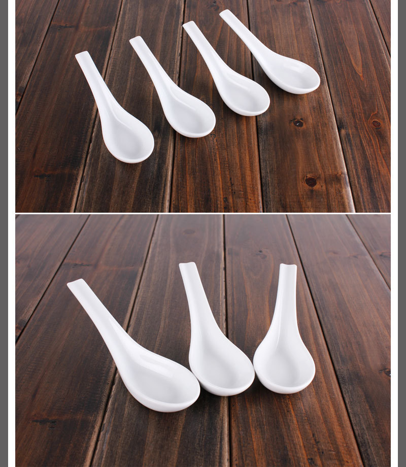 外贸尾单 纯白色汤勺 调羹 陶瓷汤勺