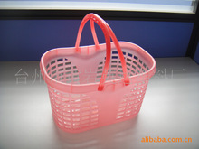 长期供应YD-8804塑料篮子 购物篮子 塑料提篮 折叠篮子 浴篮