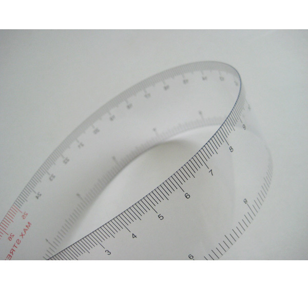 英寸尺子厘米尺子25cm可弯曲透明尺子