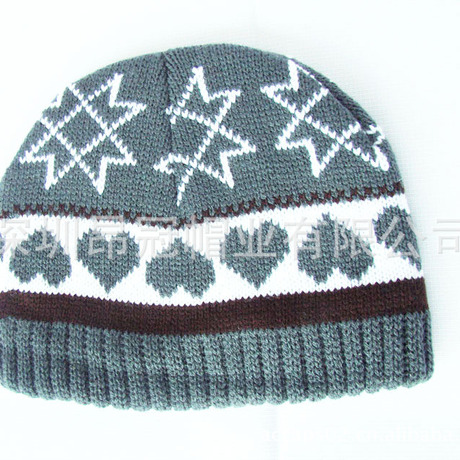 帽厂订做多款提花针织帽 晴沦针织帽 保暖粗毛线帽子外贸冬季帽子