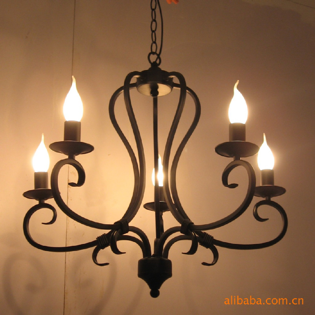 名艺嘉灯饰 铁艺餐厅吊灯 地中海风格黑色
