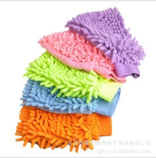 珊瑚绒单面擦车手套 洗车用清洁手套 超柔面料打蜡手套
