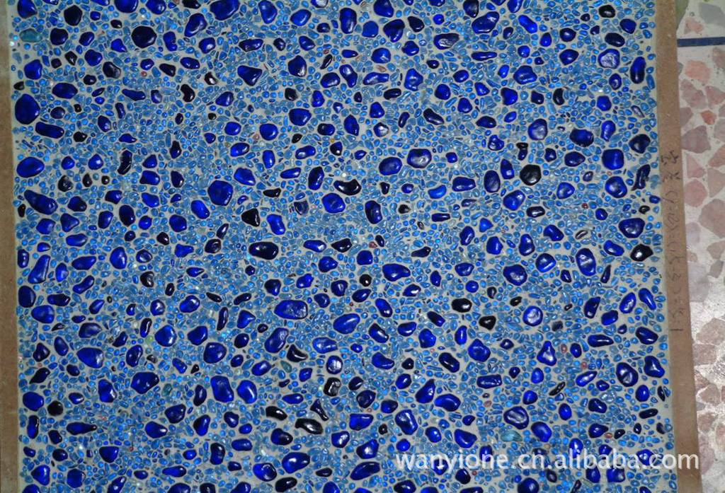 彩色玻璃琉璃洗米石-- 庭院小区/主题公园景观地面铺装材料