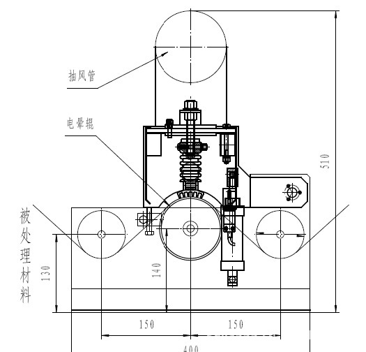电晕设备单面处理示意图