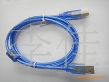 全铜透明蓝 USB AM /BM打印线 USB2.0打印机连接线usb打印延长线