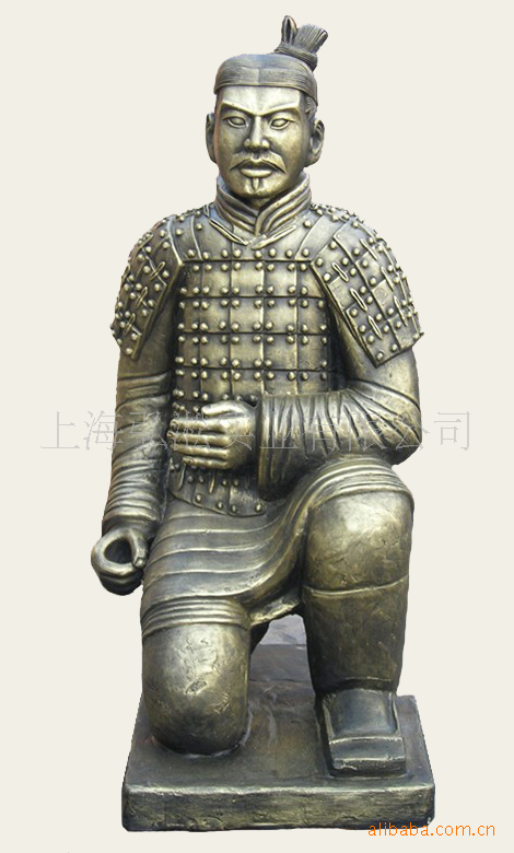 仿陶瓷工艺品仿铜兵马俑胡子将军俑家居办公装饰品泥塑收藏品