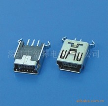 180度弯角直插USB2.0连接器MINI5P母座