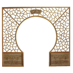 定做中式屏风 月洞门隔断 镂空板实木花格 仿古门窗 新中式月亮门