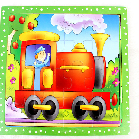 益知乐木制玩具中号火车拼图拼板玩具儿童早教益智启蒙玩具批发