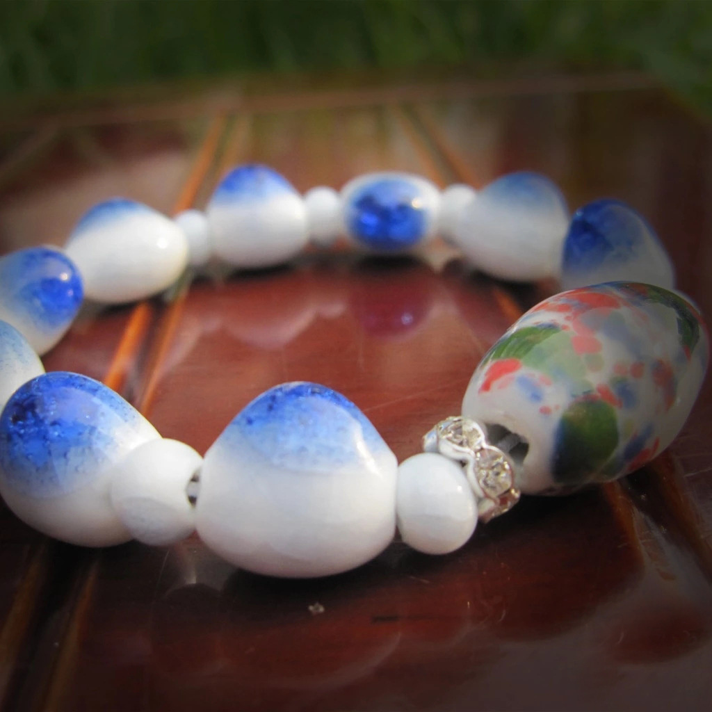 陶瓷手链批发 韩版风格手串 透明冰裂纹 实体小店 漂亮女生首饰