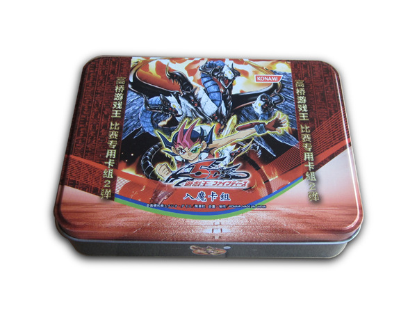 定制长方形铁盒 游戏王大铁盒包装 游戏纸牌铁盒 双付扑克牌