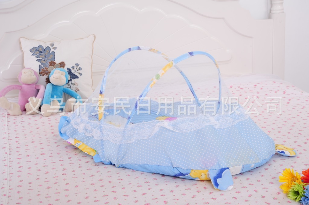 Special Offer Wholesale Lace Baby Pillow Zipper Babies' Mosquito Net Portable Folding with Mattress Supplier