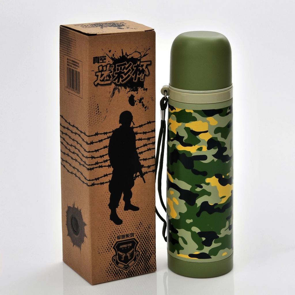 正品哈尔斯 不锈钢真空水杯军旅真空杯迷彩