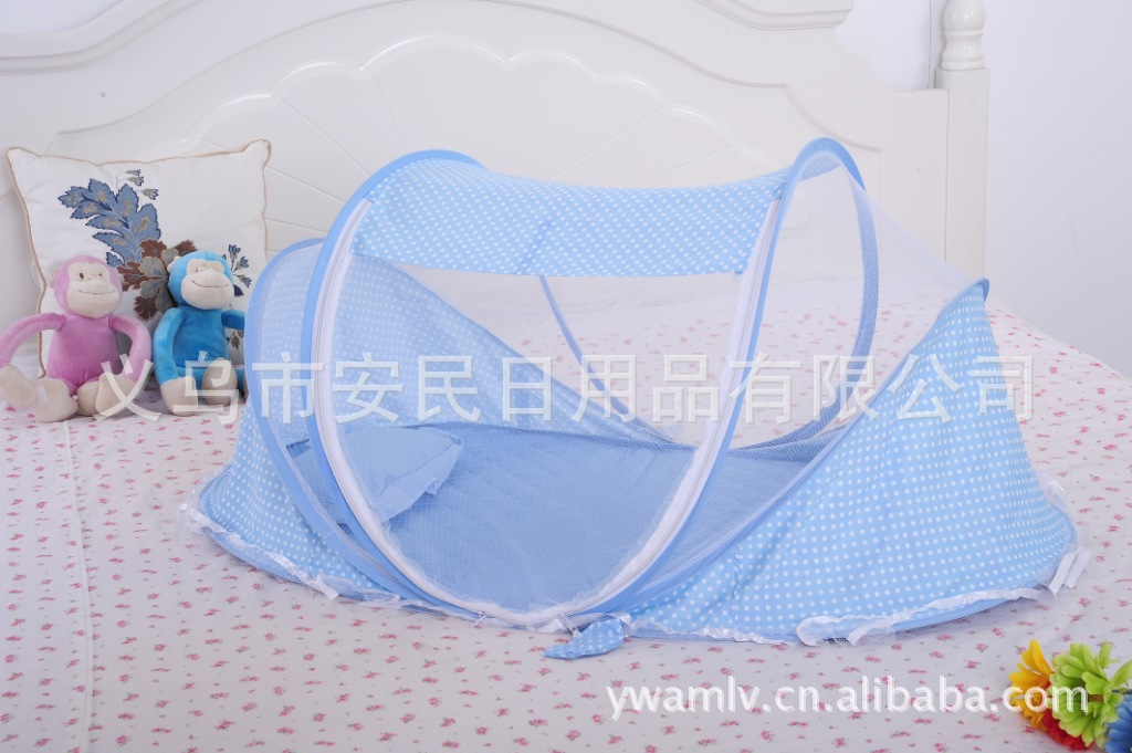 Children's Baby Folding Mosquito Net with Mattress Pillow Mosquito Net Bed Two-Piece Set Music 0-3 Years Old Children's Mosquito Nets