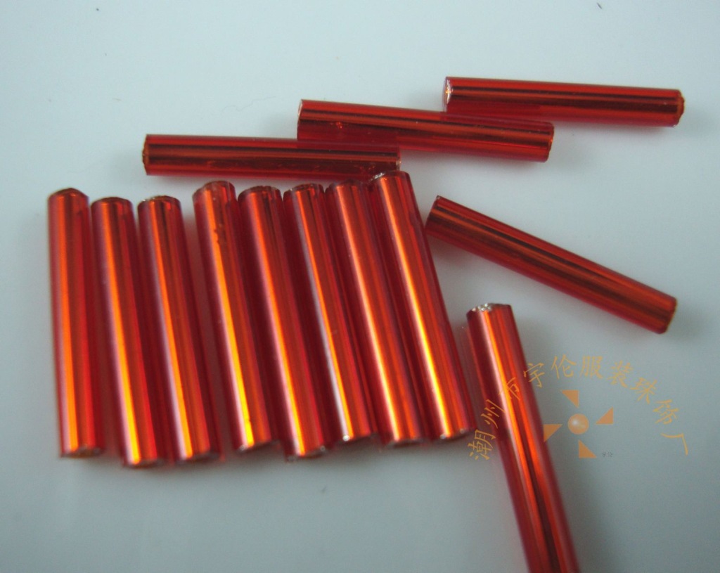手切 大红玻璃长管 定做玻璃长管 灌银玻璃管珠 珠饰批发-阿里巴巴