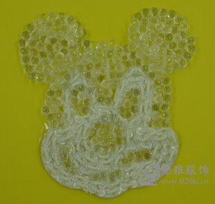 klxh004亮片串珠 水晶球 钉珠胸花 新款米老鼠手工订珠图案