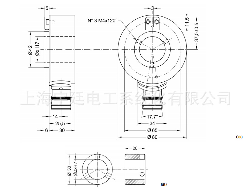 欧洲LIKA-增量型空心轴-重负载型编码器C80-L-1024ZCU130/S391 大孔径编码器,重负载编码器,电机编码器,旋转编码器,增量编码器