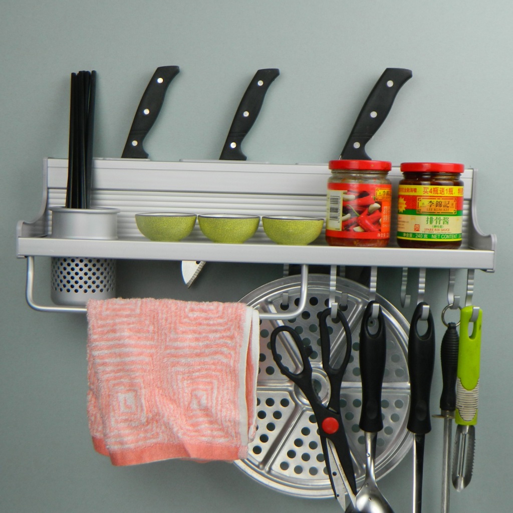 厂家直销 厨房置物架 太空铝刀架 50cm单杯