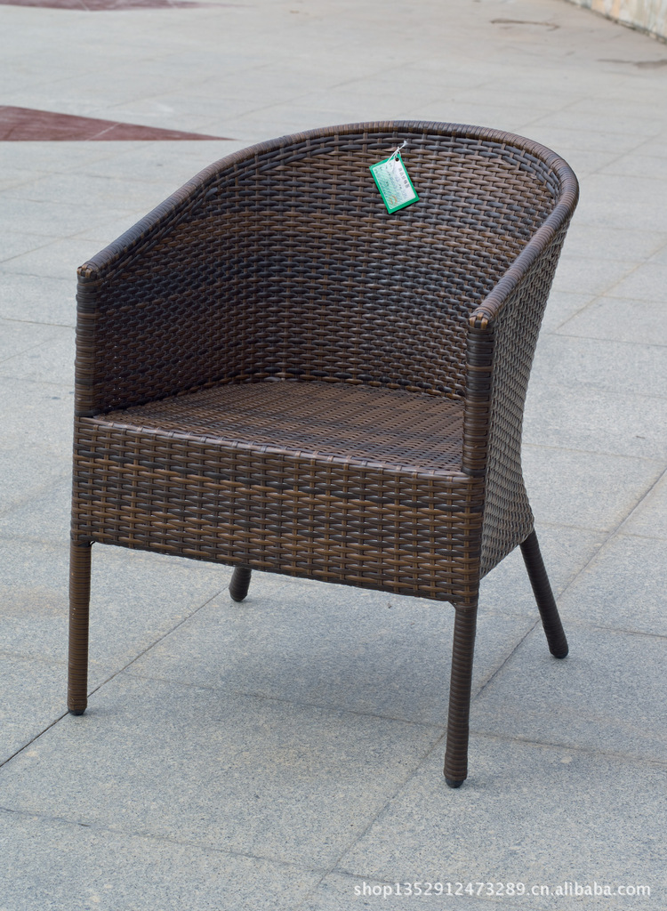 铝合金休闲藤椅 金属框架 人工编藤花园酒店会所休息椅子8