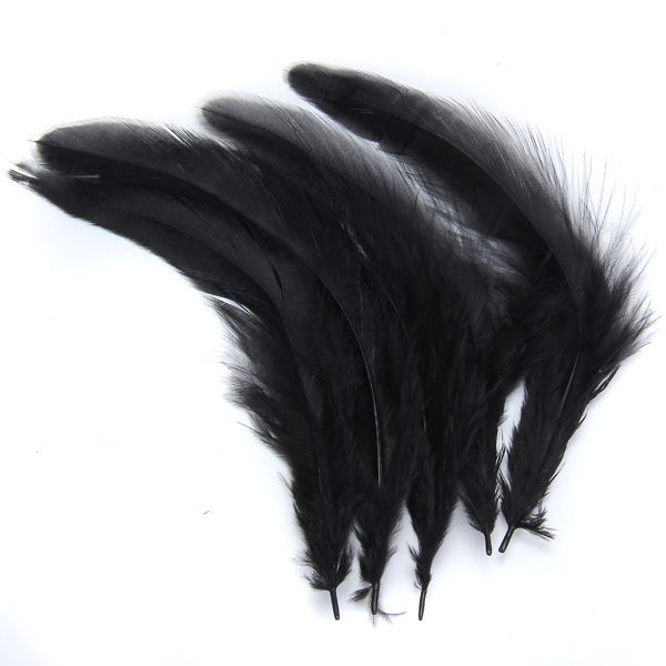 批发羽毛配件 本色公鸡毛 黑色鸡毛 diy手工饰品