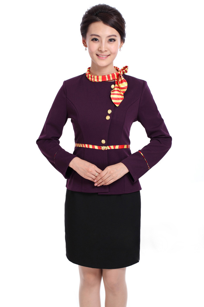 餐饮前台服务员长袖 空姐制服职业装 酒店