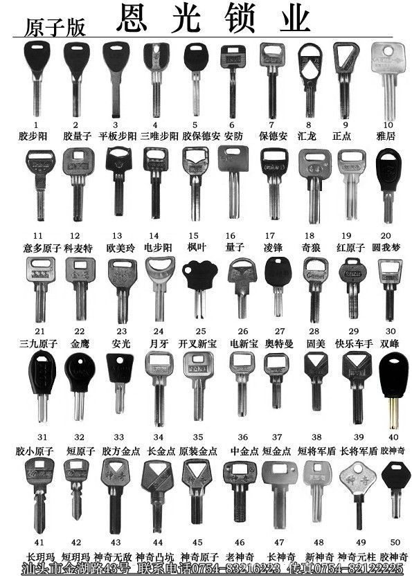 各类原子钥匙胚 配月牙钥匙玥玛金点原子原装钥匙胚子厂家批发