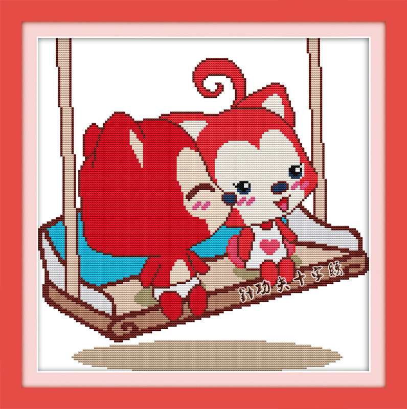 十字绣厂 供应信息 布艺工艺品 厂家生产 免看图纸好绣精准 阿狸桃子