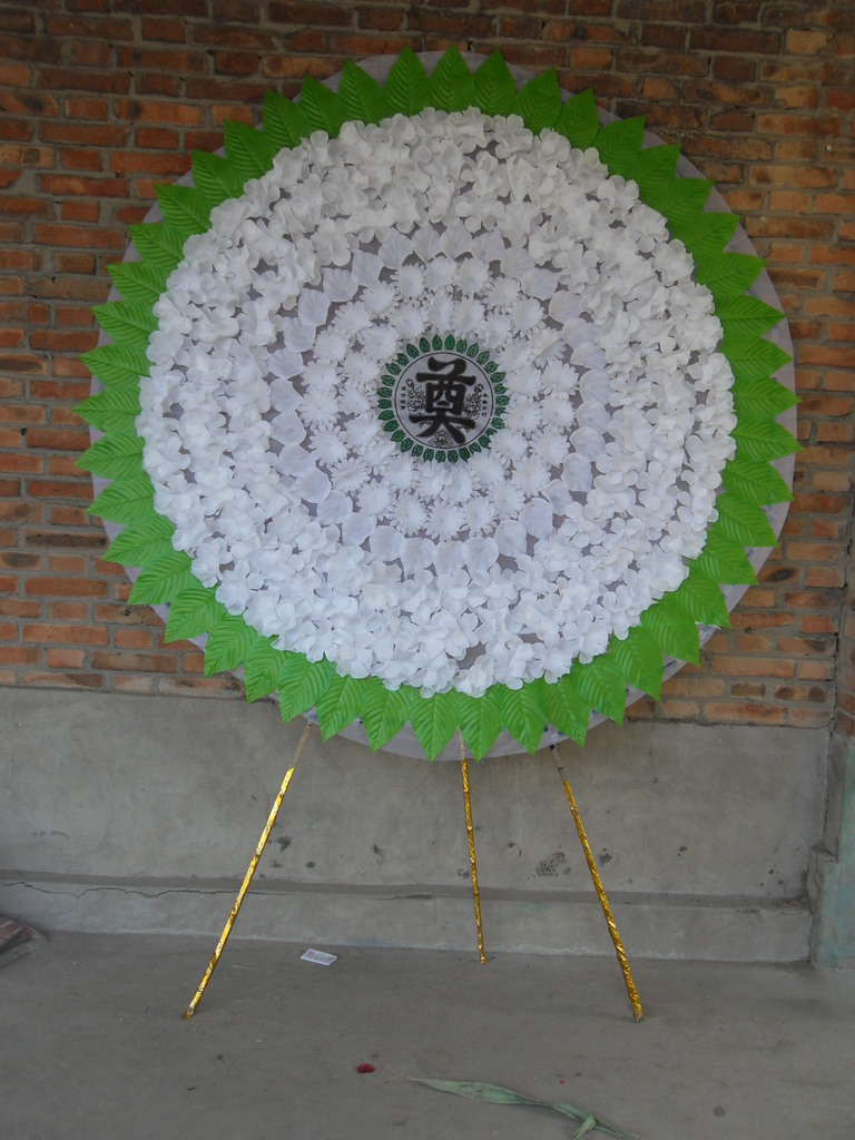 《厂家直销殡葬用品》精品纯白仿真花圈布花圈 殡葬用品花圈批发