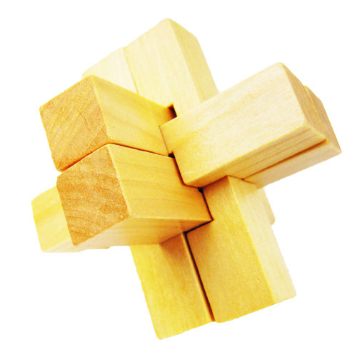 6块木制孔明锁 鲁班锁 解锁/解环玩具 成人休闲益智玩具